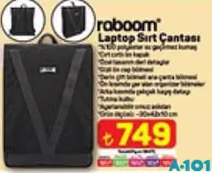 ROBOOM LAPTOP SIRT ÇANTASI